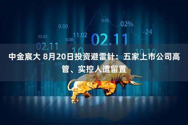 中金宸大 8月20日投资避雷针：五家上市公司高管、实控人遭留置