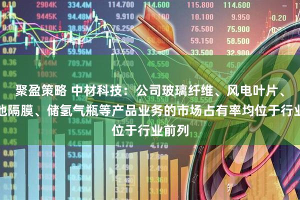 聚盈策略 中材科技：公司玻璃纤维、风电叶片、锂电池隔膜、储氢气瓶等产品业务的市场占有率均位于行业前列